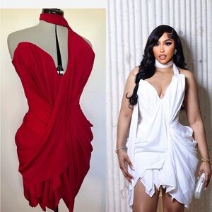 DANDY.CLO White Drape Mini Corset Dress